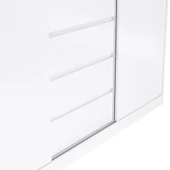 Kledingkast Luna Hoogglans Wit - 177x201x60 cm