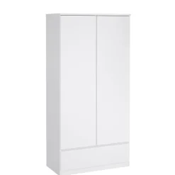 Kledingkast Luna Hoogglans Wit - 99x201x50 cm