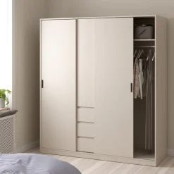 Kledingkast Luna Taupe - 177x201x60 cm