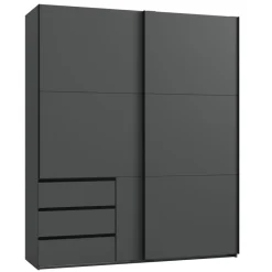 Kledingkast Oss Donkergrijs - 200x236x65 cm