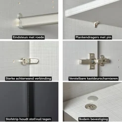 Kledingkast Oss Donkergrijs - 200x236x65 cm