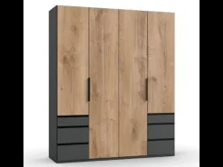 Kledingkast Oss Donkergrijs - 200x236x65 cm