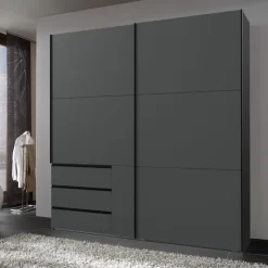 Kledingkast Oss Donkergrijs - 200x236x65 cm