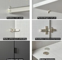 Kledingkast Oss Donkergrijs - 200x236x58 cm