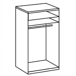 Kledingkast Oss Donkergrijs - 100x236x58 cm