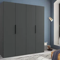 Kledingkast Oss Donkergrijs - 200x216x58 cm