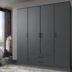 Kledingkast Stolpen Grafiet - 180x199x58 cm