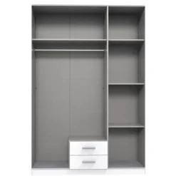 Kledingkast Stolpen Grafiet - 135x199x58 cm