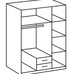 Kledingkast Stratum Naturel - 135x199x58 cm