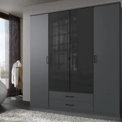 Kledingkast Toledo Grafiet - 180x199x58 cm