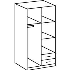 Kledingkast Toledo Grafiet - 90x199x58 cm