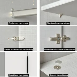 Kledingkast Veghel Wit - 180x210x58 cm