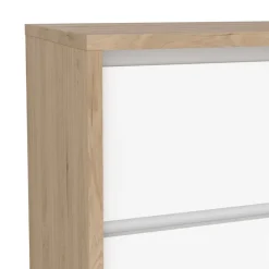 Ladekast Atlanta Eiken / Hoogglans Wit - 80x84x48 cm