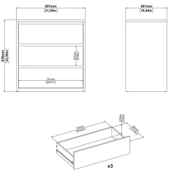 Ladekast Atlanta Wit - 80x84x48 cm