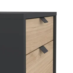 Ladekast Bram Donkergrijs / Eiken - 41x61x49 cm