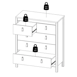 Ladekast Dallas Wit - 83x99x39 cm