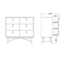Ladekast Denver Eiken - 102x95x40 cm
