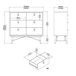 Ladekast Denver Eiken - 102x95x40 cm
