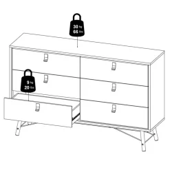 Ladekast Denver Eiken - 150x95x40 cm