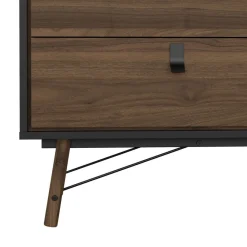 Ladekast Denver Zwart / Walnoot - 150x95x40 cm