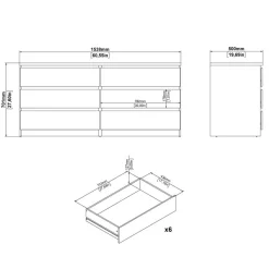 Ladekast Luna Eiken - 154x71x50 cm