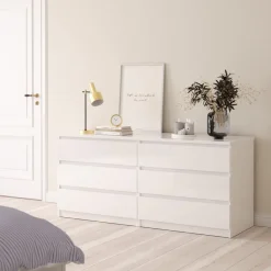 Ladekast Luna Hoogglans Wit - 154x71x50 cm