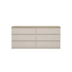 Ladekast Luna Taupe / Eiken - 154x71x50 cm