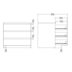 Ladekast Luna Wit - 77x71x50 cm