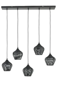 Light - Living Light & Living Hanglamp Alvaro Zwart - 5 x E27 - 100 cm breed