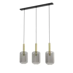 Light - Living Light & Living Hanglamp Lekar Goud - 3 x E27 - 100 cm breed