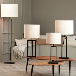 Light - Living Light & Living Lampenvoet Shiva Zwart - E27 - 141 cm hoog