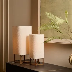 Light - Living Light & Living Tafellamp Wyn Crème / Bruin - E27 - 39 cm hoog