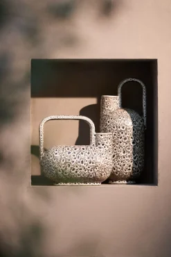 Light - Living Light & Living Vaas Serres Crème / Zwart - 37 cm hoog