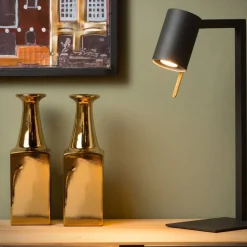 Lucide Bureaulamp Lesley Zwart - GU10 - 50 cm hoog