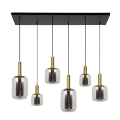 Lucide Hanglamp Joanet Zwart - 6 x E27 - 132 cm breed