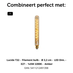 Lucide Hanglamp Joanet Zwart - E27 - Ø 22 cm