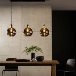 Lucide Hanglamp Julius Zwart - 3 x E27 - 105 cm breed