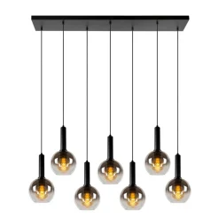Lucide Hanglamp Marius Zwart - 7 x E27 - 130 cm breed