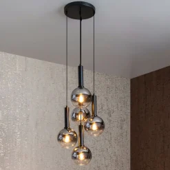 Lucide Hanglamp Marius Zwart - 5 x E27 - Ø 55 cm