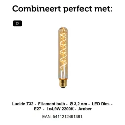 Lucide Hanglamp Rafal Grijs - 3 x E27 - 98 cm breed