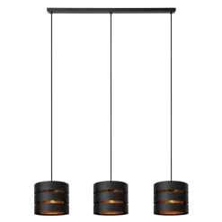 Lucide Hanglamp Rosas Zwart - 3 x E27 - 130 cm breed