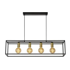 Lucide Hanglamp Ruben Zwart - 4 x E27 - 92 cm breed