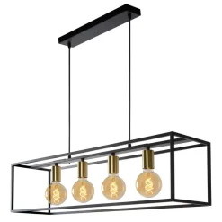 Lucide Hanglamp Ruben Zwart - 4 x E27 - 92 cm breed