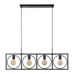 Lucide Hanglamp Suus Zwart - 4 x E27 - 108 cm breed