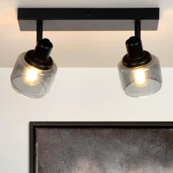 Lucide Plafondspot Bjorn Zwart - 2 x E14 - 30 cm breed