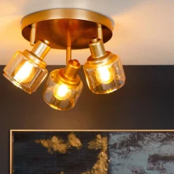 Lucide Plafondspot Bjorn Goud - 4 x E14 - Ø 38 cm