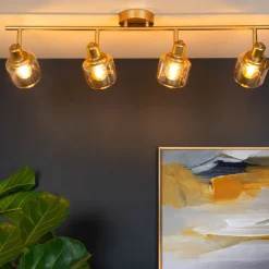Lucide Plafondspot Bjorn Goud - 4 x E14 - 74 cm breed