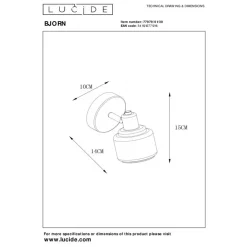 Lucide Plafondspot Bjorn Zwart - E14 - Ø 10 cm
