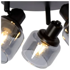 Lucide Plafondspot Bjorn Zwart - 4 x E14 - Ø 38 cm