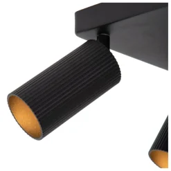 Lucide Plafondspot Clubs Zwart - 4 x GU10 - 24x24 cm